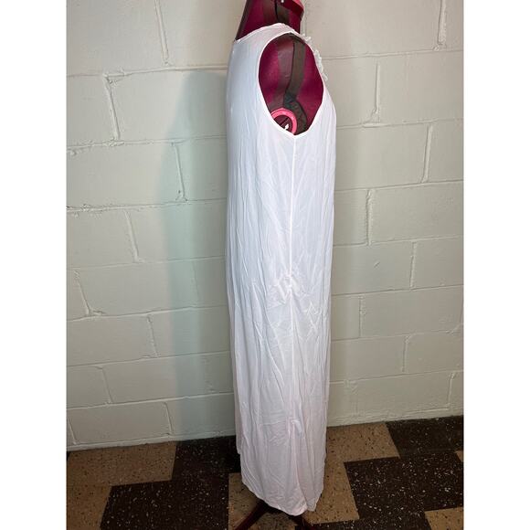 nightgown satin pink embroidered collar - Picture 6 of 7